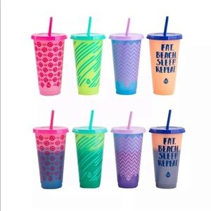 4Pack Color Changing Tumbler Straw Set 24oz